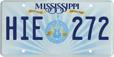 MS license plate HIE272