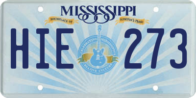 MS license plate HIE273