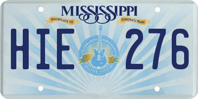 MS license plate HIE276