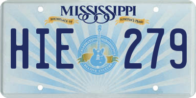 MS license plate HIE279