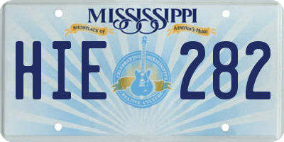 MS license plate HIE282