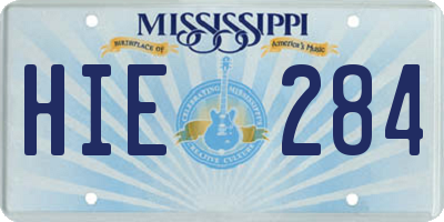 MS license plate HIE284