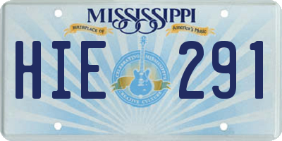 MS license plate HIE291