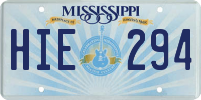 MS license plate HIE294