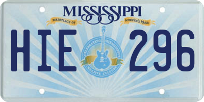 MS license plate HIE296