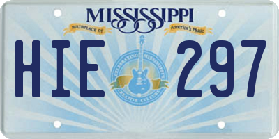 MS license plate HIE297