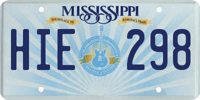 MS license plate HIE298