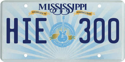 MS license plate HIE300