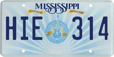 MS license plate HIE314