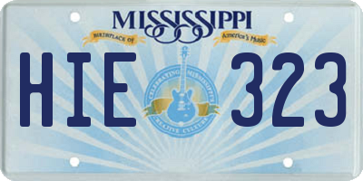 MS license plate HIE323