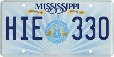 MS license plate HIE330