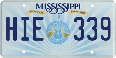 MS license plate HIE339