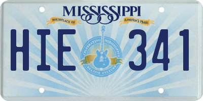 MS license plate HIE341