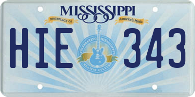 MS license plate HIE343