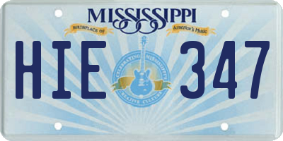 MS license plate HIE347