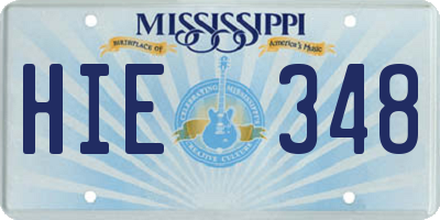 MS license plate HIE348
