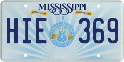 MS license plate HIE369