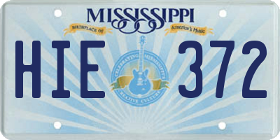 MS license plate HIE372