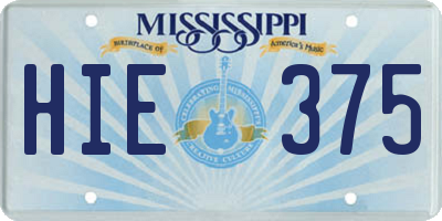 MS license plate HIE375