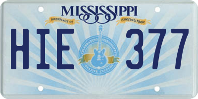 MS license plate HIE377