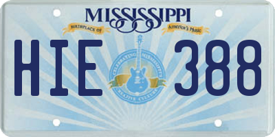 MS license plate HIE388