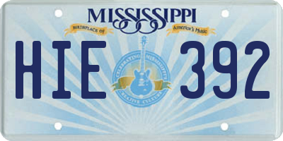 MS license plate HIE392