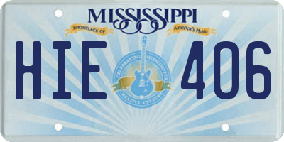 MS license plate HIE406