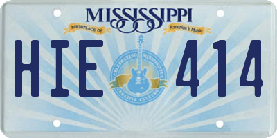 MS license plate HIE414