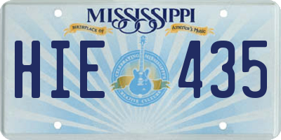 MS license plate HIE435