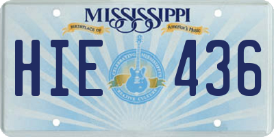 MS license plate HIE436