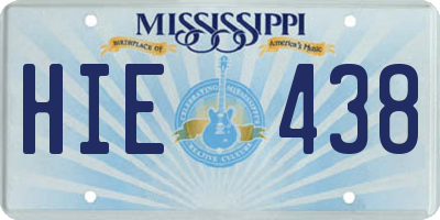 MS license plate HIE438