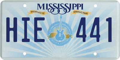 MS license plate HIE441