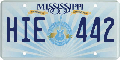 MS license plate HIE442