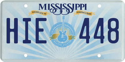 MS license plate HIE448