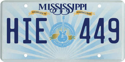 MS license plate HIE449