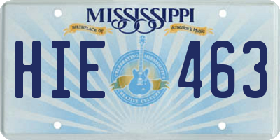MS license plate HIE463