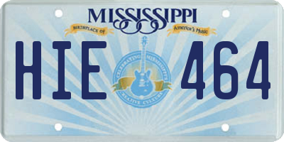 MS license plate HIE464
