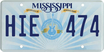 MS license plate HIE474