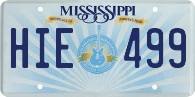 MS license plate HIE499