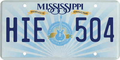 MS license plate HIE504