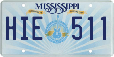 MS license plate HIE511