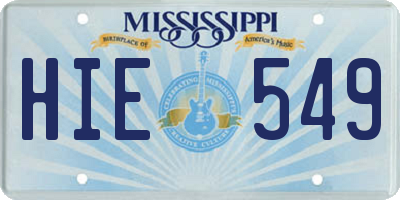 MS license plate HIE549