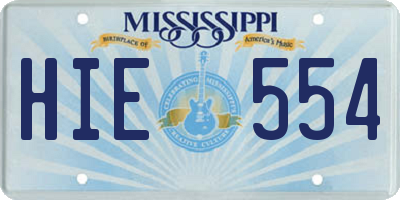 MS license plate HIE554