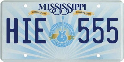 MS license plate HIE555