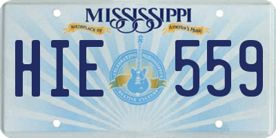 MS license plate HIE559