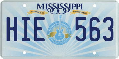 MS license plate HIE563
