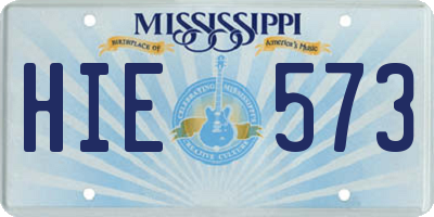 MS license plate HIE573