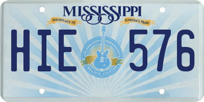 MS license plate HIE576