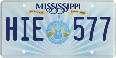 MS license plate HIE577