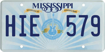 MS license plate HIE579